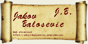 Jakov Balošević vizit kartica